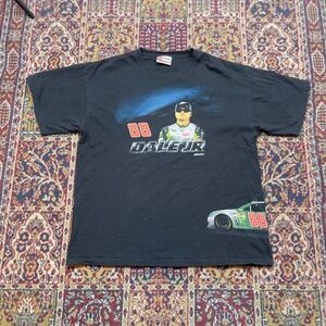 Chase‎ Authentics Dale Jr 88 NASCAR Racing T Shirt Black Short Sleeve L wrap